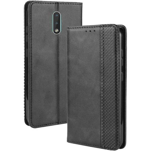 Compatible Pour Coque Nokia 2.3, Antichoc Étui À Rabat En Cuir Pu Portefeuille Housse De Protection Avec Carte Fente Compatible Avec Nokia 2.3, Noir
