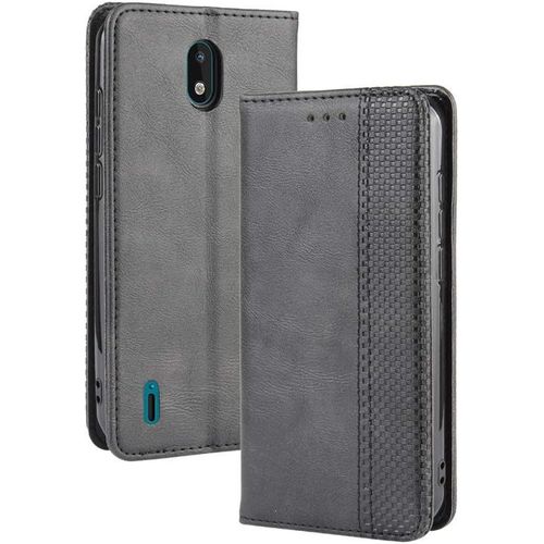 Compatible Pour Coque Nokia 1.3, Antichoc Étui À Rabat En Cuir Pu Portefeuille Housse De Protection Avec Carte Fente Noir
