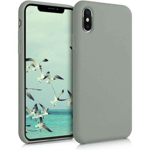 Housse Compatible Avec Apple Iphone Xs Max Coque - Housse De Téléphone Protection Souple En Tpu Silicone - Vert Gris