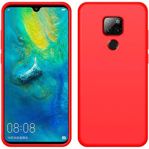 Huawei Mate 20 X Coque Housse De Protection Caoutchouc Silicone Liquide Souple Antichoc Antirayures Antidérapant Etui Pour Huawei Mate 20 X Rouge