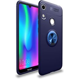 Coque Pour Huawei Y6s 2019, Flexible Tpu Ultra Fine Aimants Support De Voiture Spécial Housse Avec L'anneau, Bleu+Bleu