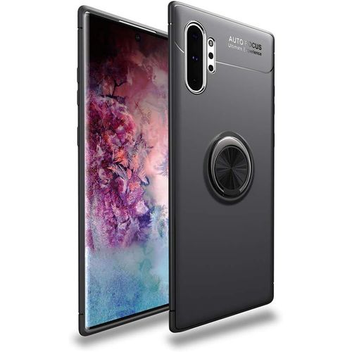 Coque Pour Samsung Galaxy Note10+ Note 10 Plus 5g, Flexible Tpu Ultra Fine Aimants Support De Voiture Spécial Housse Avec L'anneau, Couleur Du Pistolet + Noir