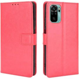Coque Pour Xiaomi Redmi Note 10, Antichoc Housse Portefeuille, Antichoc Étui À Rabat Aimantée Pratique Avec Pliage Support Et Emplacement Pour Carte, Rouge