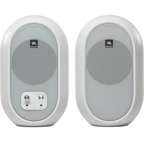 JBL 104-BT White paire d'enceintes avec supports d'isolation