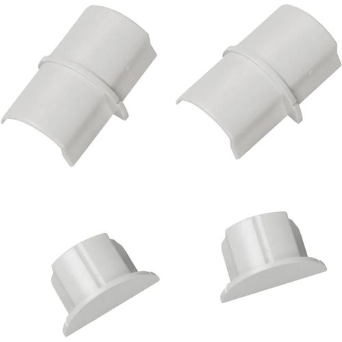 Raccords lisses blancs pour moulure demi-circulaire D-Line 30x15 mm