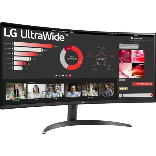 LG UltraWide 34WR50QK-B - Écran LED - incurvé - 34" - 3440 x 1440 WQHD @ 100 Hz - VA - 300 cd/m² - 3000:1 - HDR10 - 5 ms - 2xHDMI, DisplayPort