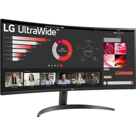 LG UltraWide 34WR50QK-B - Écran LED - incurvé - 34" - 3440 x 1440 WQHD @ 100 Hz - VA - 300 cd/m² - 3000:1 - HDR10 - 5 ms - 2xHDMI, DisplayPort