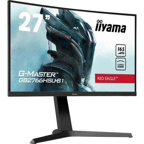 iiyama G-MASTER Red Eagle GB2766HSU-B1 - Écran LED - incurvé - 27" - 1920 x 1080 Full HD (1080p) @ 165 Hz - VA - 250 cd/m² - 3000:1 - 1 ms - 2xHDMI, DisplayPort - haut-parleurs - noir mat