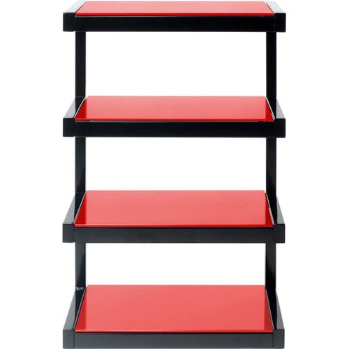 Norstone Esse Hi-Fi Noir Brillant Et Verre Rouge - Meuble Hifi - Meubles Et Supports Hi-Fi