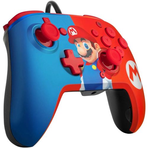 Manette Filaire Pdp Faceoff De Luxe+ Audio Mario Pour Nintendo Switch