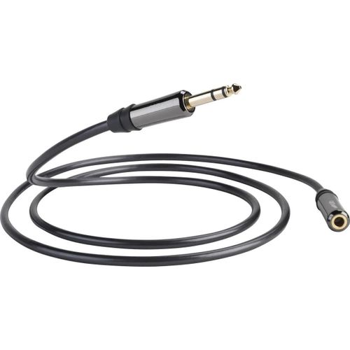 QED Performance - Rallonge de câble audio - jack stéréo femelle pour jack stéréo mâle - 3 m - graphite