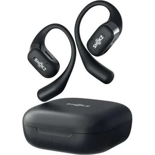 SHOKZ OpenFit - Écouteurs sans fil avec micro - oreille dégagée - montage sur l'oreille - Bluetooth - noir