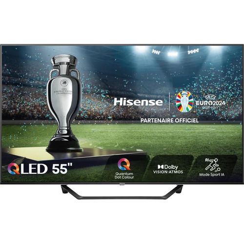 Hisense 55A7NQ - Classe de diagonale 55" A7NQ Series TV LCD rétro-éclairée par LED - QLED - Smart TV - VIDAA - 4K UHD (2160p) 3840 x 2160 - HDR - Direct LED, Quantum Dot - gris charbon