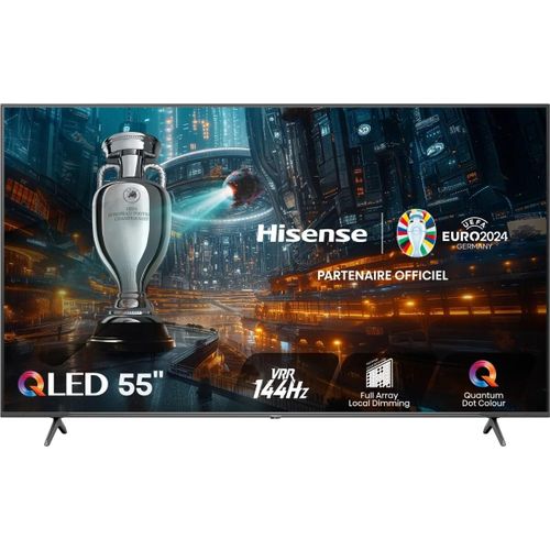 Hisense 55E7NQ Pro - 55" E7NQ Pro Series TV LCD rétro-éclairée par LED - QLED - Smart TV - VIDAA - 4K UHD (2160p) 3840 x 2160 - HDR - Quantum Dot, Direct LED - noir, gris...