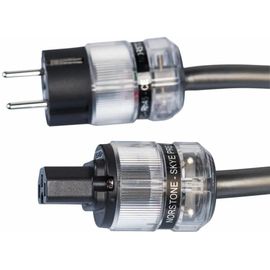Norstone - Câble d'alimentation - Black Pear - 1 x prise d'alimentation type Schuko / 1 x connecteur à 3 pôles IEC-C15 - Fiches en cuivre pur plaqué Rhodium Rh45