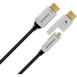Norstone - Câble en fibre optique HDMI - HDMI 2.0 - Compatible UHD 4K, Full HD, 3D, Audio 7.1 - Connecteur plaqué or - 30m