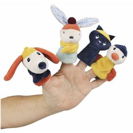 4 Marionnettes De Doigts Gabin Lapin Ebulobo Pour Enfants