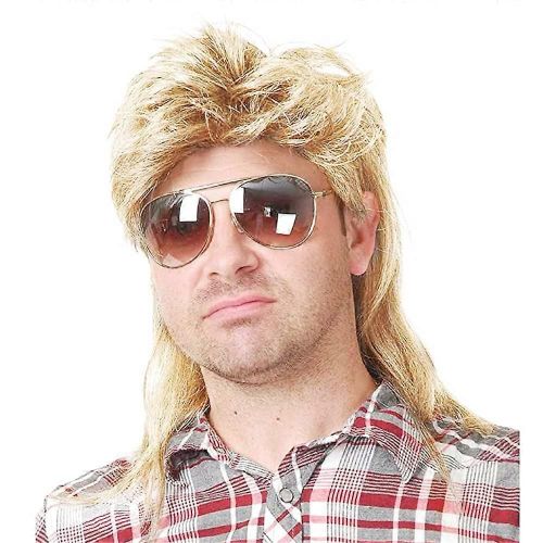 Perruques Mulet Pour Hommes Costumes Des Années 80 Fantaisie Fête Accessoire Cosplay Perruque (Blonde)