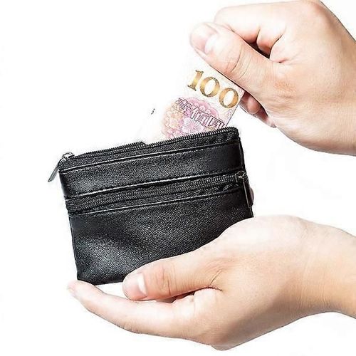 Porte-cartes - Petit portefeuille avec fermeture éclair Noir