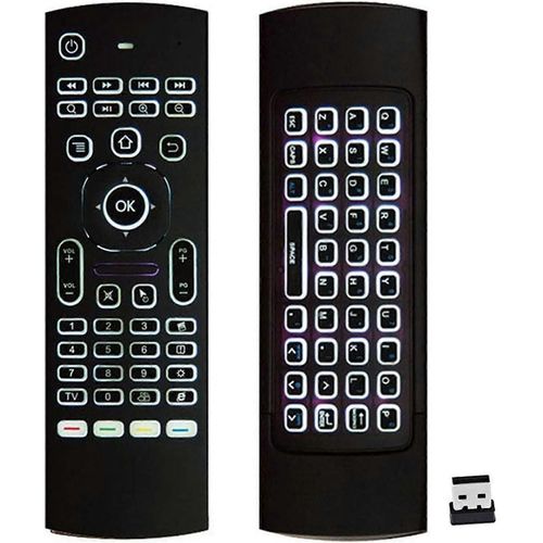 Télécommande ProChosen 2.4G avec souris gyroscopique, clavier sans fil et apprentissage infrarouge pour Kodi sur Android TV Box PC HTPC Windows Mac OS Linux
