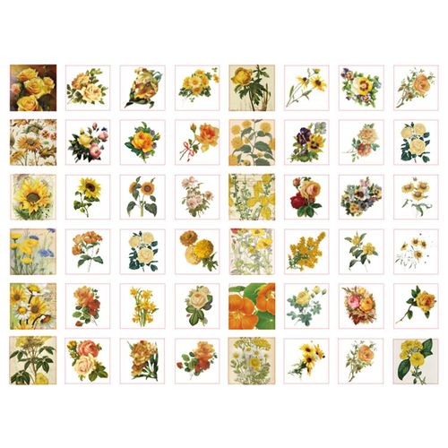 100PCS Manuel Décoration Autocollants Fleurs Autocollants Décoratifs DIY Thème Autocollants pour Agenda Planificateur Scrapbook Type 3