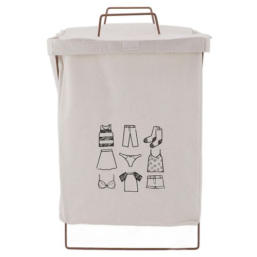 Cadre en fer Panier à linge sale pliant avec poignées Panier de rangement à linge pliable en coton et en lin imperméable Type A S
