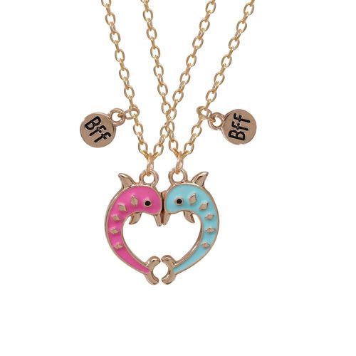 Ensemble De 2 Colliers En Forme De C?ur De Dauphin Or