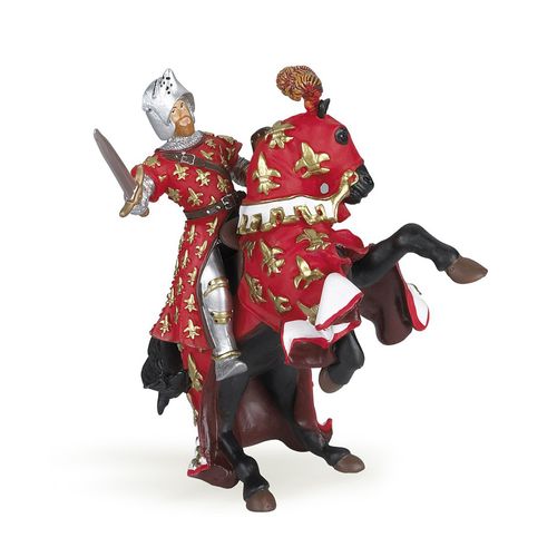 Figurines Papo : Le Prince Philippe Rouge + Son Cheval. (Lot)