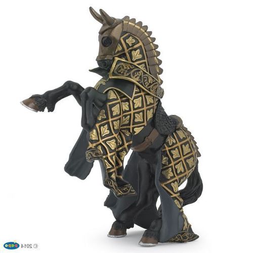 Figurine Papo : Le Cheval Du Maître Des Armes Cimier Taureau. (Se Tient Cabré Et À 4 Pattes)