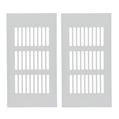 Grille d¿aération Dissipation thermique Alliage d¿aluminium Argent Rectangulaire Grille De Ventilation Couverture pour Armoire Placard RV Camper 80x150mm / 3.14x6in