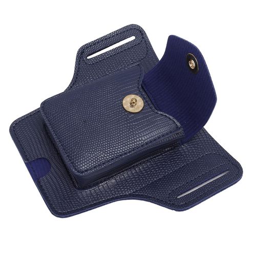 Pochette en cuir PU pour étui à cigarettes et briquet avec boucle de ceinture pour 20 Cigarettes pour hommes Pochette de ceinture de taille de téléphone portable bleu