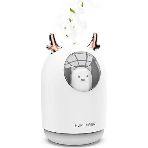 Humidificateur d¿air chambre de bébé ultrasonique silencieux avec 7 couleurs de lumière 12 heures d¿arrêt automatique, 300 ml
