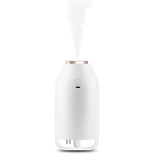 Humidificateur d¿air de chambre à coucher, humidificateur d¿air de plante USB, 26 dB silencieux, arrêt automatique, appliquer à bébé (270 ml blanc)