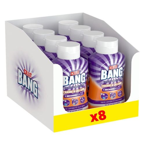 CILLIT BANG Lot de 8 Recharges Spray Expert Crasse & Calcaire Flacon de 200ml