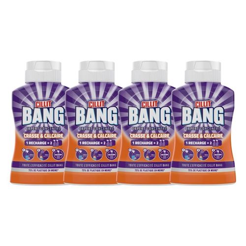 CILLIT BANG Lot de 4 Recharges Spray Expert Crasse & Calcaire Flacon de 200ml