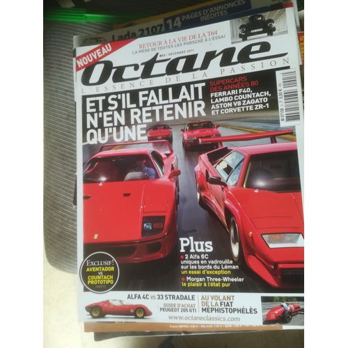 Octane 3 De 2011 Lamborghini Countach 5000 Qv,Lp700-4,Lp400,Ferrari F40,Corvette Zr1,Iso Grifo,Morgan 3 Roues,Super Sports Aero,Porsche T64,Alfa 4c,33 Stradale,6c 2500,Fiat Mephistopheles,Bertone Spic