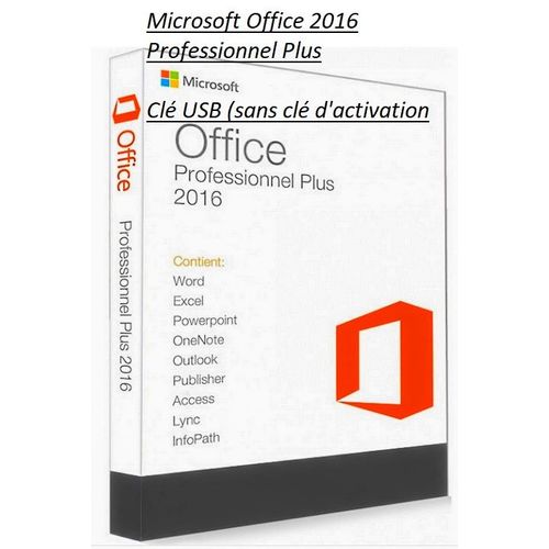 Microsoft Office 2016 Professionnel Plus  Clé USB (sans clé d'activation