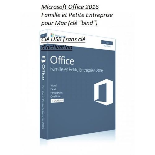 Microsoft Office 2016 Famille et Petite Entreprise pour Mac (clé "bind") Clé USB (sans clé d'activation