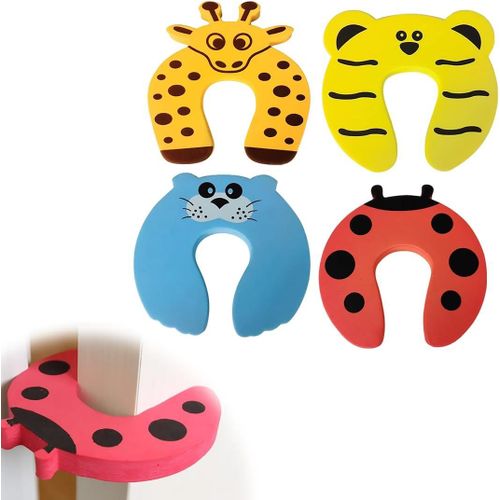 Shiliu-4 Pcs Bloc Porte Sécurité Bébé,Anti Pincement Animaux Protection,Bloque-Porte Anti Pincement,Amortisseur Bloque Porte,Doigts[