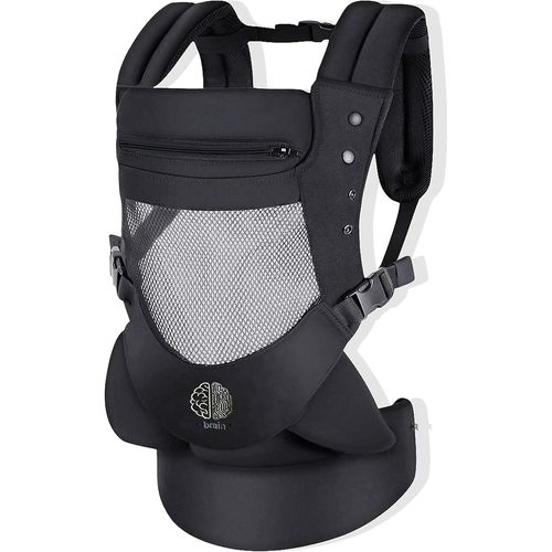 Shiliu-Porte-Bébé Ergonomique 3d Mesh Super Duveteux, Enveloppant/Respirant. 4 Positions Avec Capuche Amovible/Réglable, De 4 Mois [