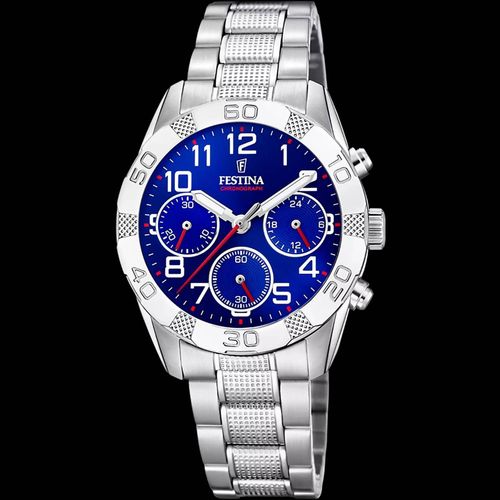 Montre Festina Junior Collection F20345/2 Bleu, Bracelet En Acier Enfant