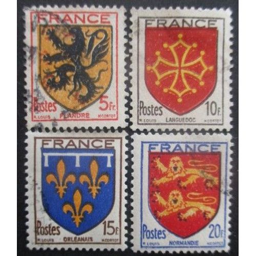 France Série N°602 Au 605 Armoiries De Provinces Oblitérés
