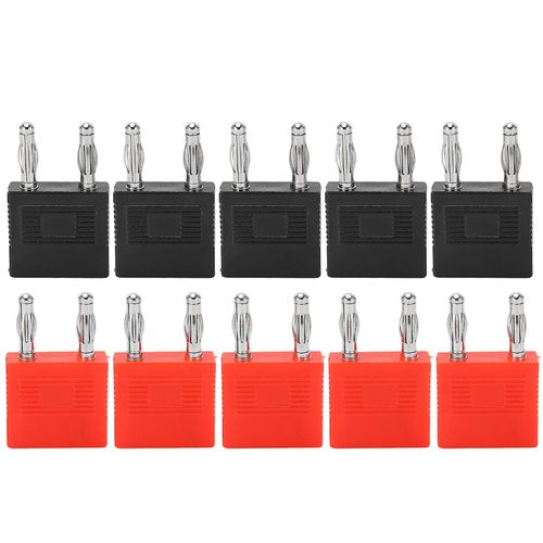 10Pcs Banane Double Fiche Forte Connectivité Bonne Conductivité Électrique Double Rangée 4mm 2 Voies Fiche Banane pour Ordinateurs