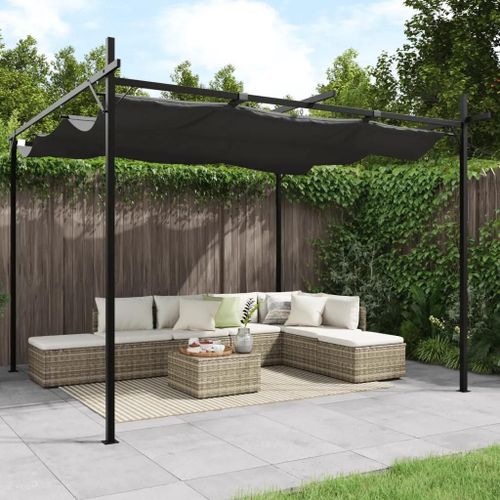 Pergola Avec Toit Rétractable Anthracite 295x292x230 Cm