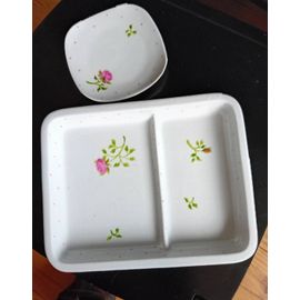 Ensemble Pillivuyt Rose Et Fleur- Plateau -
