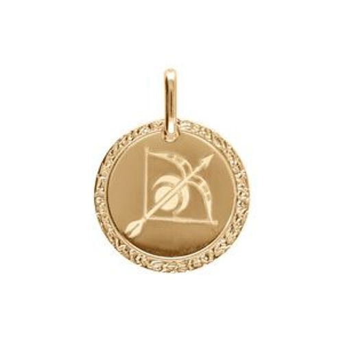 Pendentif Plaqué Or Médaille Zodiaque Sagittaire