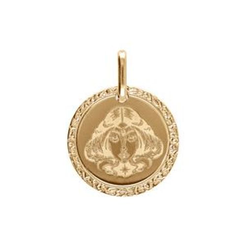 Pendentif Plaqué Or Médaille 15mm Zodiaque Vierge
