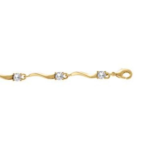 Bracelet Plaqué Or Oxydes Blancs 17+3cm