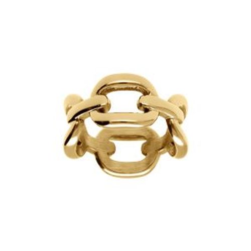 Bague Acier Doré Mailles Entrelacées 11mm
