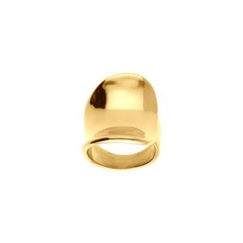Bague Acier Doré Incurvée